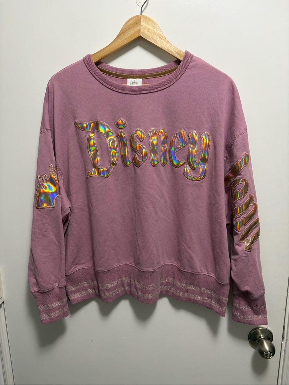 Walt Disney Land 50th Anniversary Holographic Pink Sweatshirt Size XL